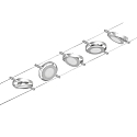 Paulmann Lampe � corde ROUNDMAC LED 5 fois, chrome, chrom� mat 