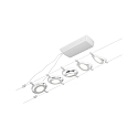 Paulmann Lampe � corde ROUNDMAC LED 5 fois, chrome, blanche 
