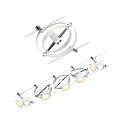 Paulmann Syst�me de corde CARDAN 5 fois GU5,3, chrome, blanc mat 