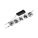 Paulmann Syst�me de corde CARDAN 5 fois GU5,3, chrome, noir mat 