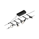 Paulmann Syst�me de corde SALT 5 fois GU5,3, chrome, noir mat 