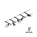 Paulmann Syst�me de corde SALT 5 fois GU5,3, chrome, noir mat 