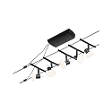 Paulmann Syst�me de corde SHEELA 5 fois GU5,3, chrome, noir mat 