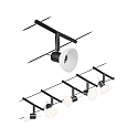 Paulmann Syst�me de corde SHEELA 5 fois GU5,3, chrome, noir mat 