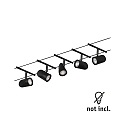 Paulmann Syst�me de corde WIRE SYSTEMS DC CUP lot de 5 GU5,3, chrome, noir mat 