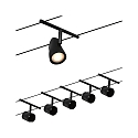 Paulmann Syst�me de corde WIRE SYSTEMS DC CUP lot de 5 GU5,3, chrome, noir mat 