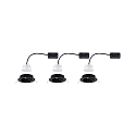 Paulmann Lumi�re encastr�e NOVA COIN LED rond, pivotant, lot de 3 Coin IP23, noir mat  11W 460lm 2700K 100� 100� CRI >80