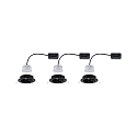 Paulmann Lumi�re encastr�e NOVA COIN LED rond, pivotant, lot de 3 Coin IP23, noir mat gradable 11W 460lm 2700K 100� 100� CRI >80