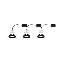 Paulmann Lumi�re encastr�e NOVA COIN LED rond, rigide, lot de 3 Coin IP44, noir mat  11W 460lm 2700K 100� 100� CRI >80
