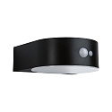 Paulmann solar wall luminaire EILEEN PIR round, with switch, with motion detector IP44, black 