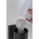 Paulmann outdoor wall luminaire TUBS cylindrical, switchable E27 IP44, grey, matt