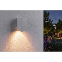 Paulmann Luminaire mural d’extérieur FLAME UP OR DOWN à 1 flamme, angulaire, commutable, favorable aux insectes IP44, blanche 