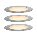 Projecteur encastr� FLOOR SET PLUG & SHINE lot de 3, favorable aux insectes IP67, argent 