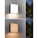 Paulmann outdoor wall luminaire AZALENA with sensor, ZigBee controllable, insect friendly IP44, anthracite, transparent dimmable