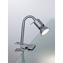 Paulmann Lampe � pince FINJA avec bras flexible GU10 IP20, chrom� mat, gris gradable