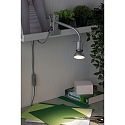 Paulmann Lampe � pince FINJA avec bras flexible GU10 IP20, chrom� mat, gris gradable