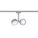 Spot URAIL DOUBLE PELLET LED � 2 flammes, chrom� mat, blanche gradable