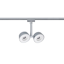 Spot URAIL DOUBLE PELLET LED � 2 flammes, chrom� mat, blanche gradable