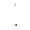Luminaire à suspension URAIL ALDAN LED avec optique de lentille, chromé mat, noir  gradable