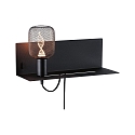 Paulmann wall luminaire DEVARA E27 IP20, black dimmable