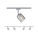 Paulmann Spot URAIL BLOSSOM avec possibilité d'alimentation, lot de 4 G9, chrome, chromé mat, couleurs fumée gradable
