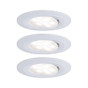 Paulmann Plafonnier encastr� CALLA IP65 pivotant, CCT Switch, lot de 3 IP65, blanc mat 