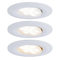 Paulmann Plafonnier encastr� CALLA IP65 pivotant, CCT Switch, lot de 3 IP65, blanc mat 