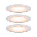 Paulmann Lumi�re encastr�e SUON DIM-TO-WARM Dim-To-Warm, lot de 3 IP44, satin, blanche gradable 480lm 2000K
