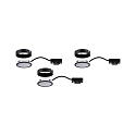Paulmann Eclairage sous meuble PUKK LED lot de 3, noir   10,5W 210lm 2700K
