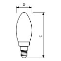 Philips Ampoule à filament forme bougie MASTER LEDCANDLEND2.3-40W E14 827 B35CL GUE commutable C35 clair E14 2