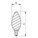 Philips Lampe � filament en forme de bougie torsad�e COREPRO LEDCANDLE ST35 commutable ST35 E14 2W 250lm 2700K CRI 80 