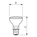 Philips CDM-R PAR20 MASTER Colour ELITE, 88V, 35W 3000K 2300lm 6500cd 30�, CRi>90, clear