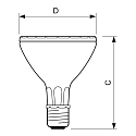 Philips reflector lamp MASTER COLOUR CDM-R ELITE PAR30L 30D PAR30 E27 70W 4500lm 4200K 30° CRI 92 
