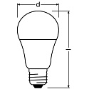RADIUM Lampe LED forme poire STAR+ KLASSIK A75 DIM 827/F terne 5,2W 1095lm 2700K 330° CRI >80 gradable