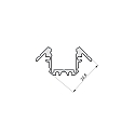 RADIUM Profil d'angle SMALL CORNER F 23/23 B1C1, gris, blanc mat