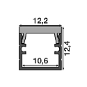 RADIUM Profil XSMALL U F 12/12, noir, blanc mat