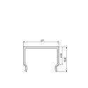 RADIUM accessories profile cover PROFIL M / COVER MEDIUM SQUARE 27/14 C2 - 3M / FROSTED square, high, mechanical, satined, white 301cm