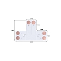 Rutec T / planche d'angle VARDAFLEX 1CM 2 pôles, codable, blanche
