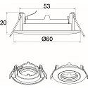 Rutec Downlight MR11 pivotant, couvert de poudre, noir