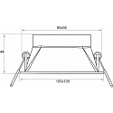 Rutec recessed luminaire TOM SQUARE(EMPTY CASE FOR LED MODULE �5CM) square, swivelling, without socket IP20, white matt dimmable