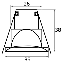 Rutec recessed luminaire IP40, white dimmable 85lm 2900-3100K CRI 80-89