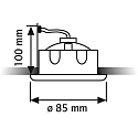 Rutec recessed luminaire rigid IP44, mat, satined, white