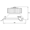 Rutec Projekt recessed spotlight NINQITA COB 35W/900MA 840 round, rigid, current constant IP40, white