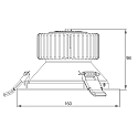 Rutec Projekt Projecteur encastré NINQITA COB 25W/700MA 830 rond, rigide, courant constant IP40, blanche