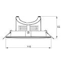 recessed luminaire RINCA COB swivelling, rotatable, current constant IP20, brushed iron dimmable 8W 694lm 2700K 25° CRI 90-100
