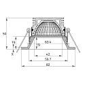 Rutec Projekt ceiling recessed luminaire HYELLE COB round, rigid IP20, transparent, white matt