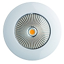 Plafonnier encastr� CALINA COB rond, rigide IP54, transparent, blanche, laqu�