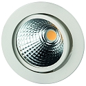 Projecteur encastré GLIN COB 500MA rond, pivotant, courant constant IP40, blanc mat gradable