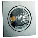 Projecteur encastré GLIN COB 500MA pivotant, carré, courant constant IP40, argent mat gradable