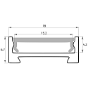 Rutec Projekt Profil en U FUP18/7 / 2M plat, aluminium anodis�